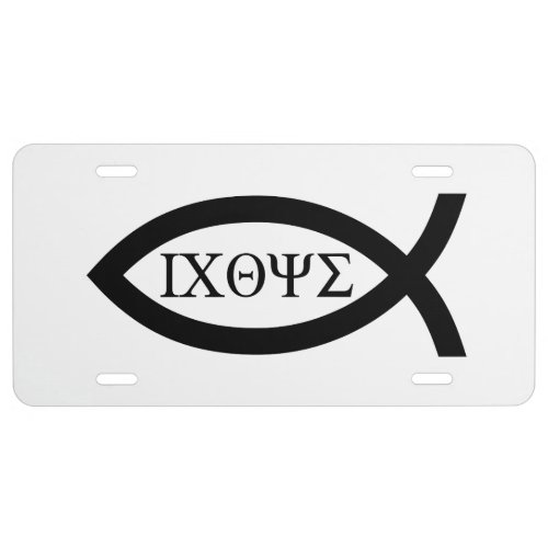 Ichthys  Christian Fish Symbol License Plate