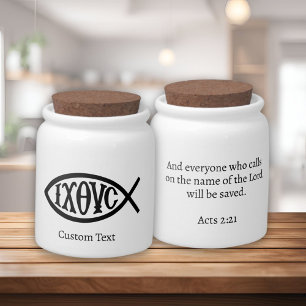 Ichthys Christian Symbol Candy Jar