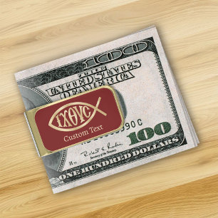 Ichthys Christian Symbol Gold Finish Money Clip