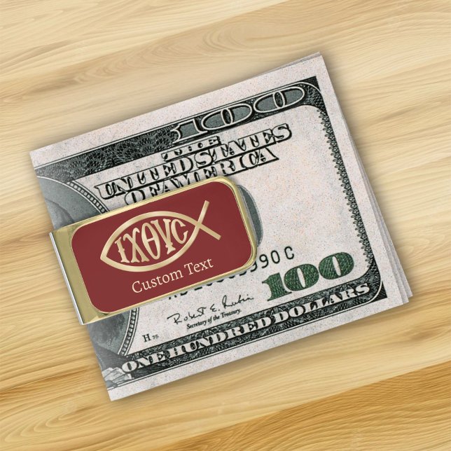 Ichthys Christian Symbol Gold Finish Money Clip (Creator Uploaded)