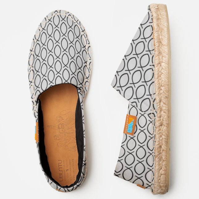 Ichthys Christian Symbol Pattern Espadrilles (Side)