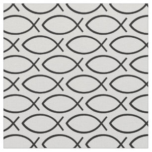 Ichthys Christian Symbol Pattern Fabric