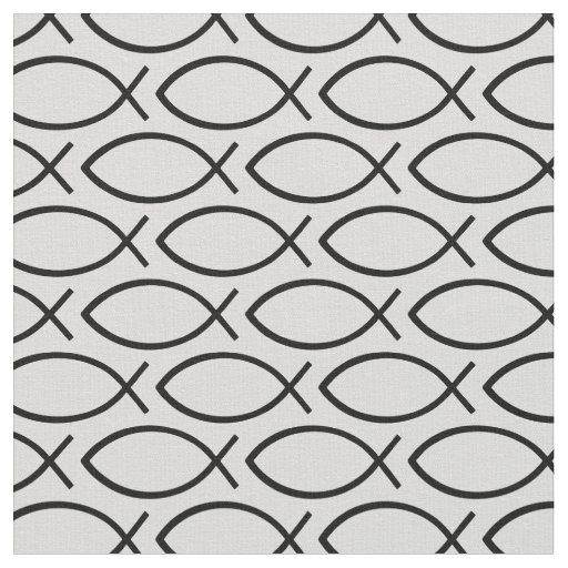 Ichthys Christian Symbol Pattern Fabric