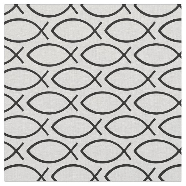 Ichthys Christian Symbol Pattern Fabric (Close Up)