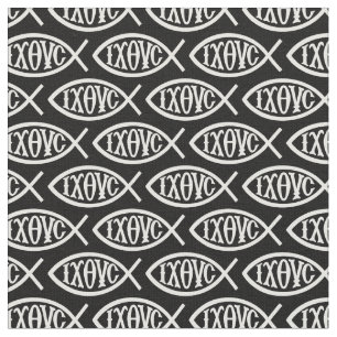 Ichthys Christian Symbol Pattern Fabric