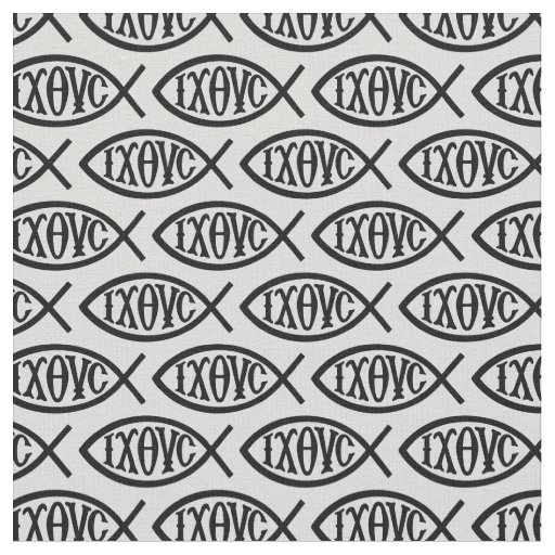 Ichthys Christian Symbol Pattern Fabric
