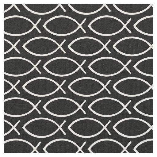 Ichthys Christian Symbol Pattern Fabric