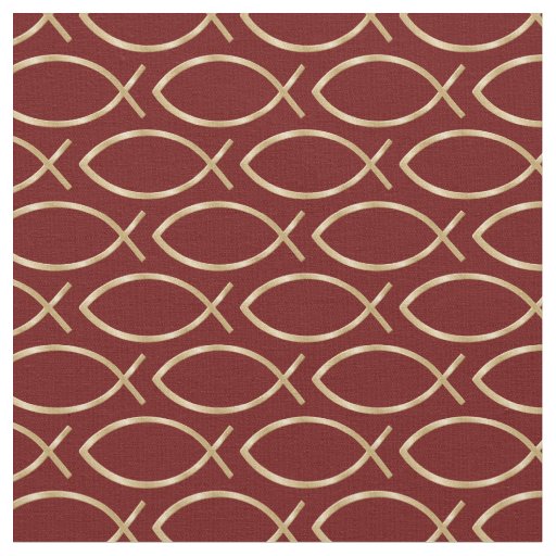 Ichthys Christian Symbol Pattern Fabric