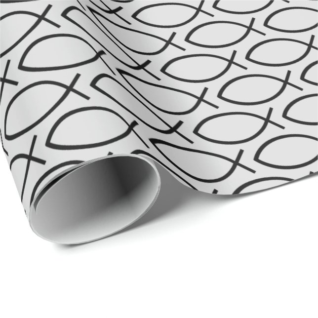 Ichthys Christian Symbol Pattern Wrapping Paper (Roll Corner)