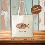 Ichthys Christian Symbol Tote Bag