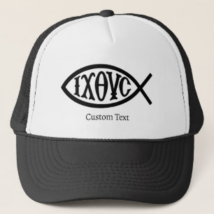 Ichthys Christian Symbol Trucker Hat