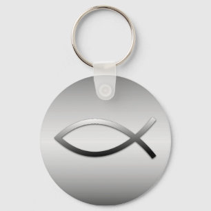 Ichthys Jesus Fish Christian Symbol Keychain