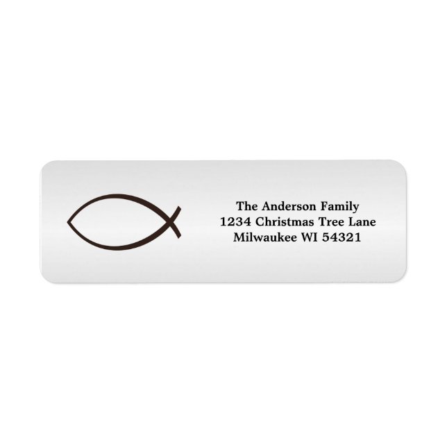 Ichthys Jesus Fish Christian Symbol Label (Front)