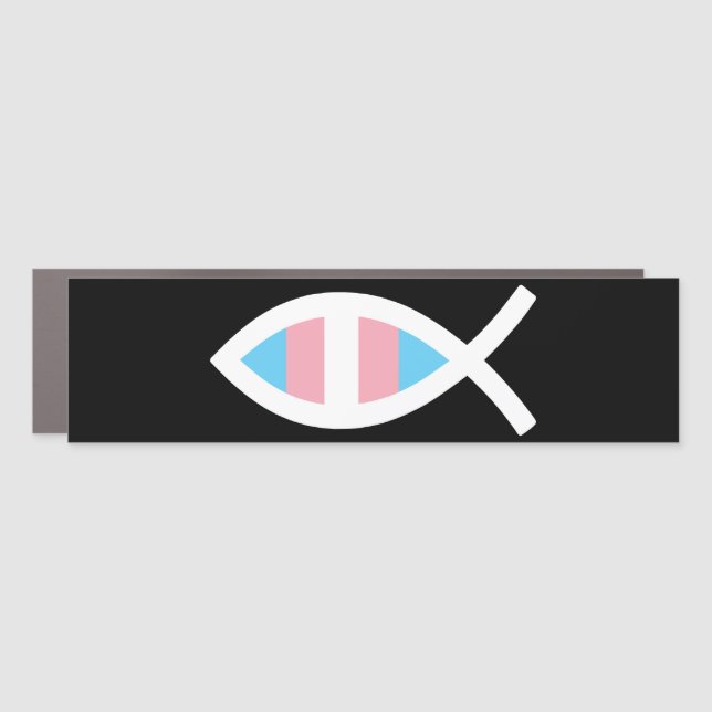 Ichthys Jesus Fish LGBTQ Transgender Christian Car Magnet (Front)