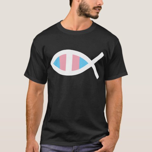 Ichthys Jesus Fish LGBTQ Transgender Christian T_Shirt