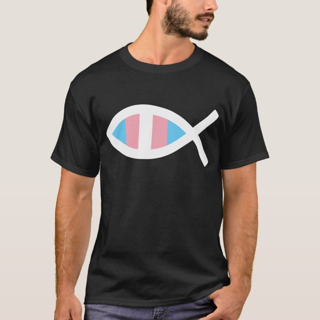 Ichthys Jesus Fish LGBTQ Transgender Christian T-Shirt (Front)