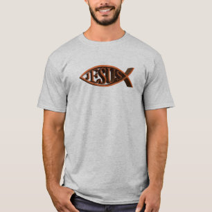 Ichthys Oak Christian Fish Symbol T-Shirt