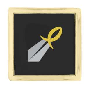 Ichthys Sword Gold Finish Lapel Pin