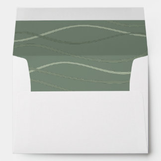Ichthys Waves Green - Modern Minimalist Baptism Envelope