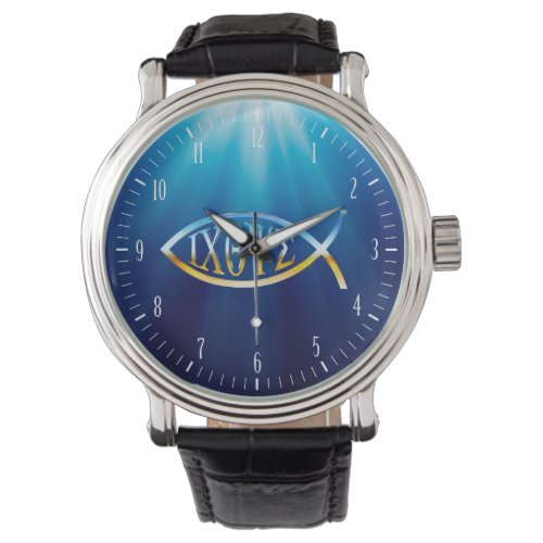 Ichtys Christian Fish Symbol  Inspirational Gifts Watch