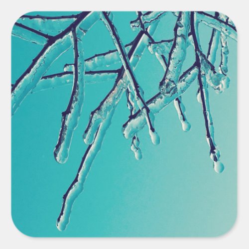 icicle branches square sticker