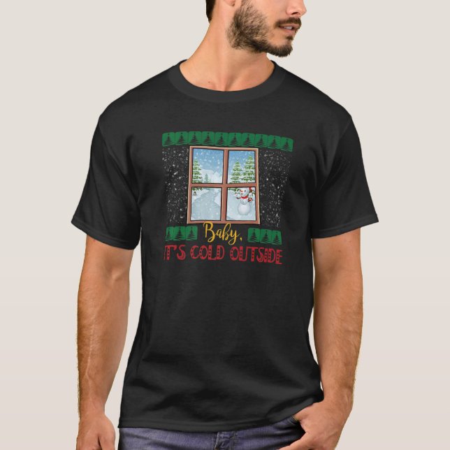 Icicle Snowman X Mas Christmas Baby It's Cold Outs T-Shirt (Front)