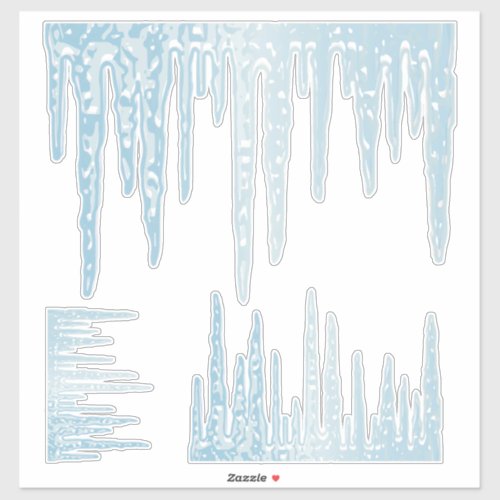 Icicle winter ice sticker