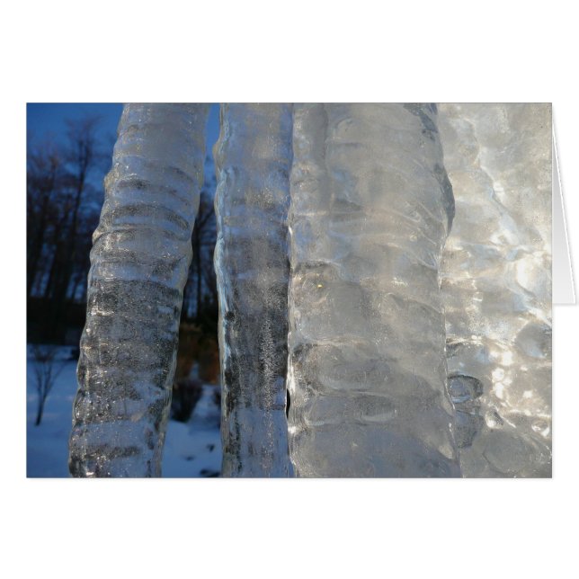 Icicles Abstract Blue Winter Photography Cards (Front Horizontal)