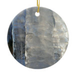 Icicles Abstract Blue Winter Photography Ceramic Ornament