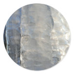 Icicles Abstract Blue Winter Photography Classic Round Sticker