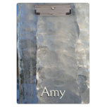 Icicles Abstract Blue Winter Photography Clipboard