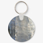 Icicles Abstract Blue Winter Photography Keychain