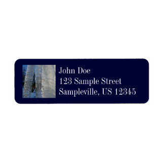 Icicles Abstract Blue Winter Photography Label