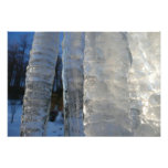 Icicles Abstract Blue Winter Photography Photo Print