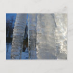 Icicles Abstract Blue Winter Photography Postcard