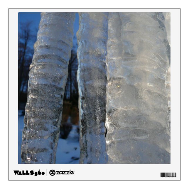 Icicles Abstract Blue Winter Photography Wall Decal (Front)