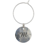 Icicles Abstract Blue Winter Photography Wine Charm