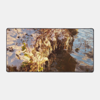 Icicles Around a Lake Desk Mat