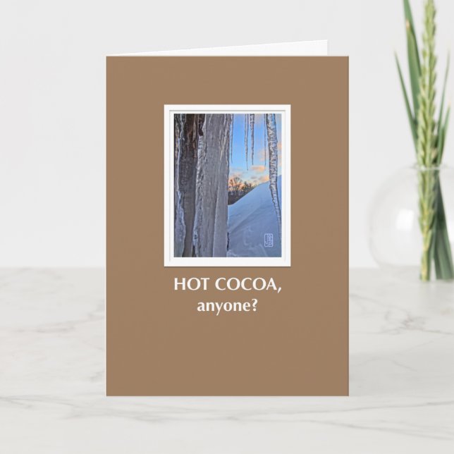 Icicles at Sunrise Hot Cocoa? Card (Front)