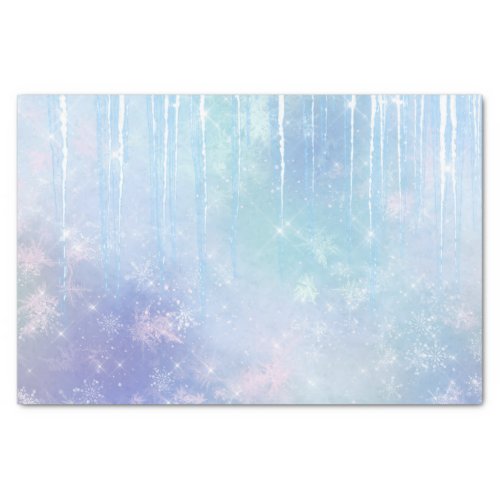 Icicles Snowflakes Crystals Blue Purple Birthday   Tissue Paper