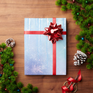Icicles Snowflakes Crystals Blue Purple Birthday Wrapping Paper