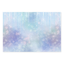 Icicles Snowflakes Crystals Blue Purple  Wrapping Paper Sheets