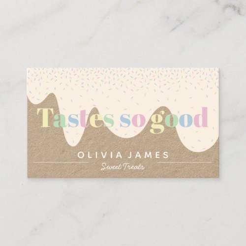 Icing and sprinkles pastel cakes cupcakes sweets business card
