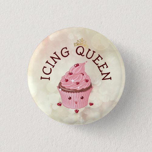 Icing Queen Cupcake Button