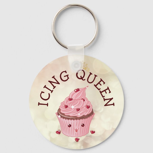 Icing Queen Cupcake Keychain (Front)