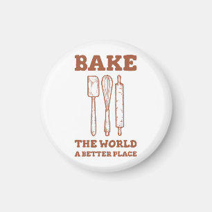 Icing Spatula Whisk and Rolling Pins Bake The Worl Magnet