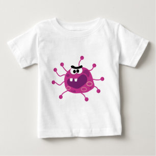 Icky Silly Purple Cartoon Germ Baby T-Shirt