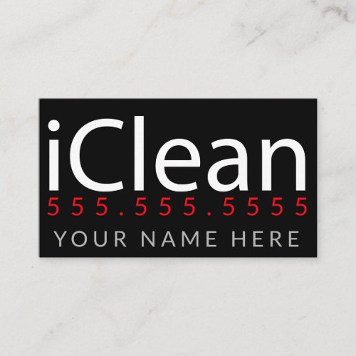 iClean Cleaning Power Washing BusinessPromo Business Card