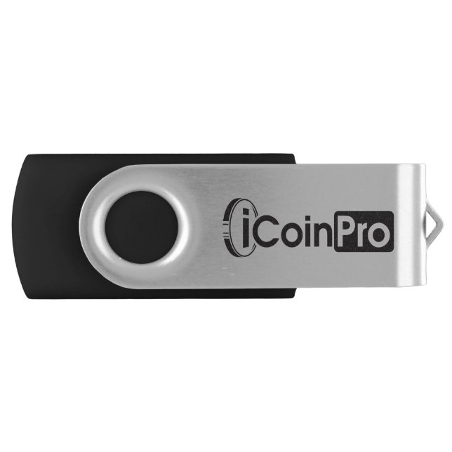 iCoinProLogo Black Flash Drive (Front)
