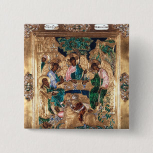 Icon depicting Abraham and the Three Angels Button